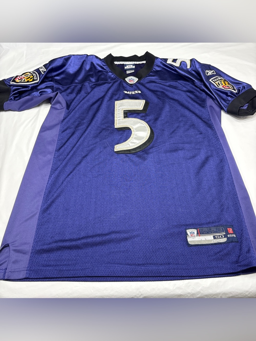 Joe Flacco Baltimore Ravens Reebok Football Jersey #5 Mens 50 XXL